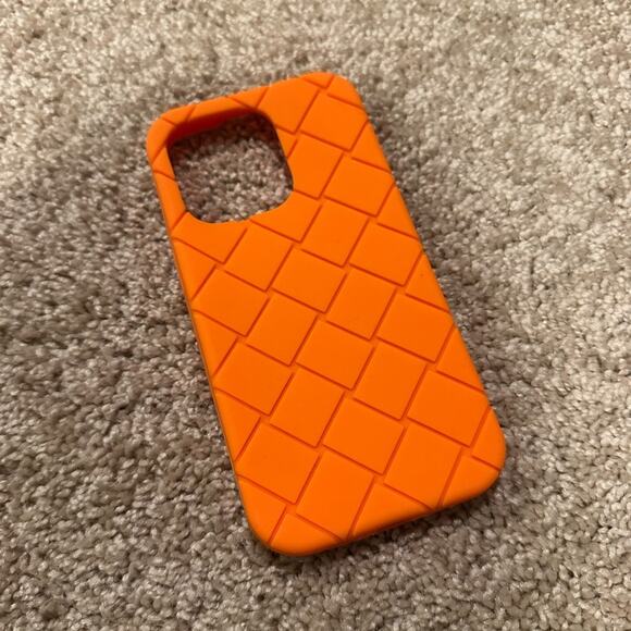 Orange Silicone Intreccio iPhone 14 Pro Case - Picture 1 of 5